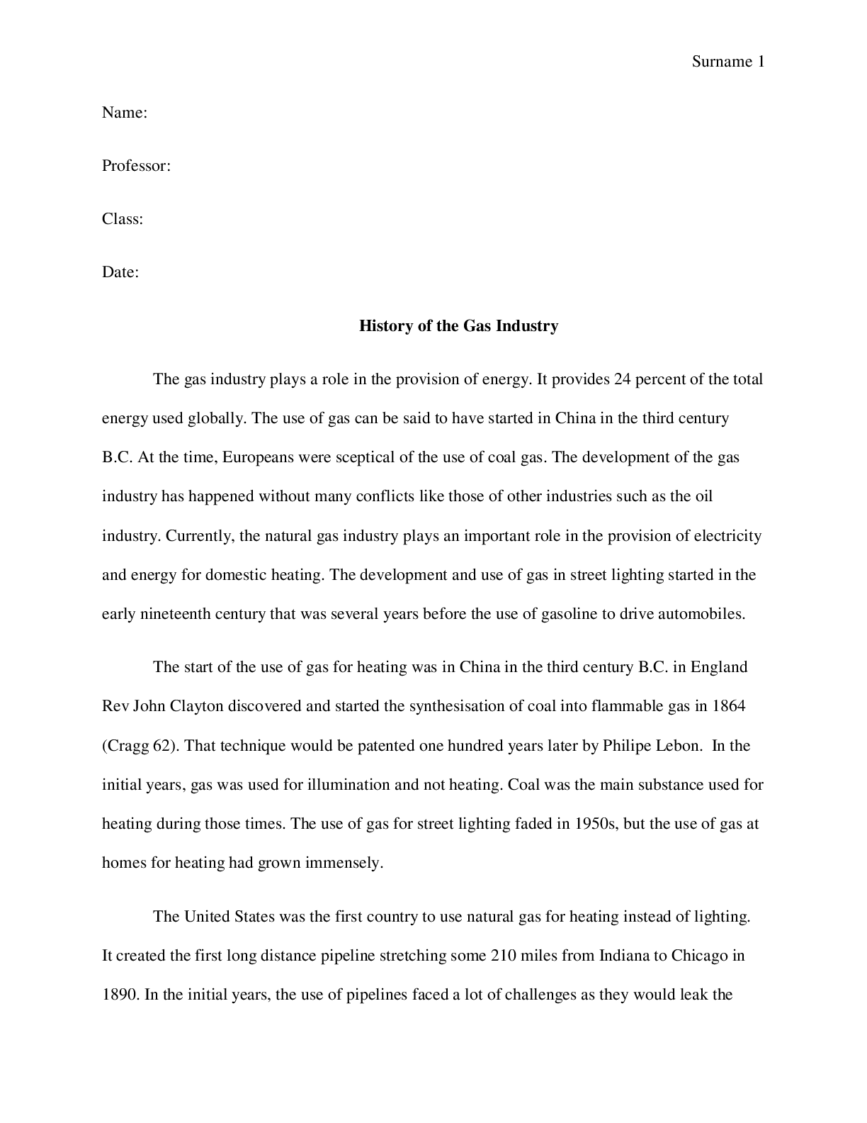 Preview image for History of the Gas Industry